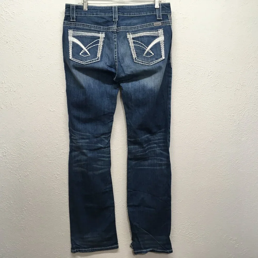 Cruel Jeans Womens 29/7 Long Low Rise Dark Wash Denim Stretch Abby 32x33‎